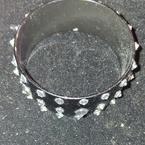 Elegant Black and Silver Studded Bracelet